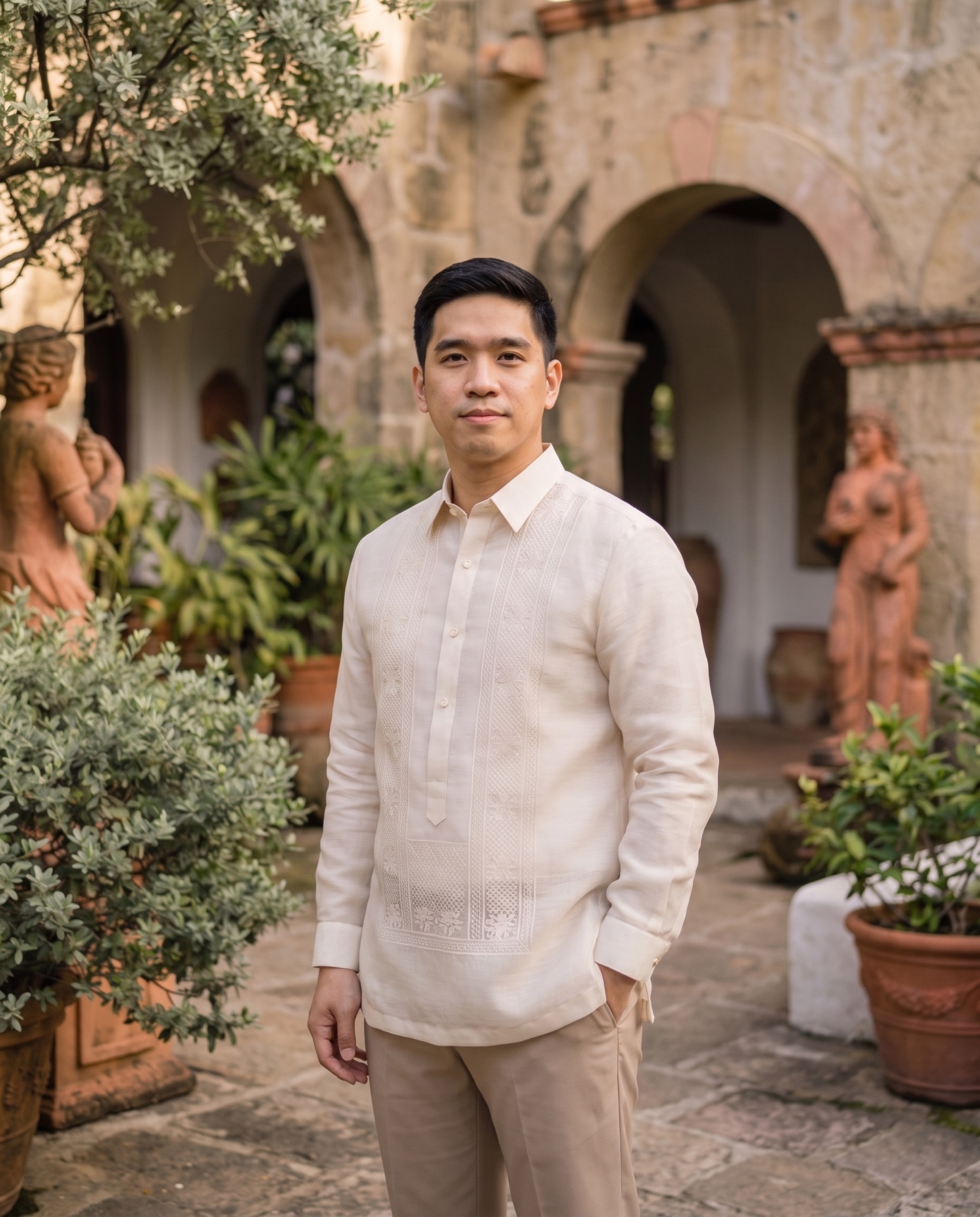 Borod in his embroidered barong